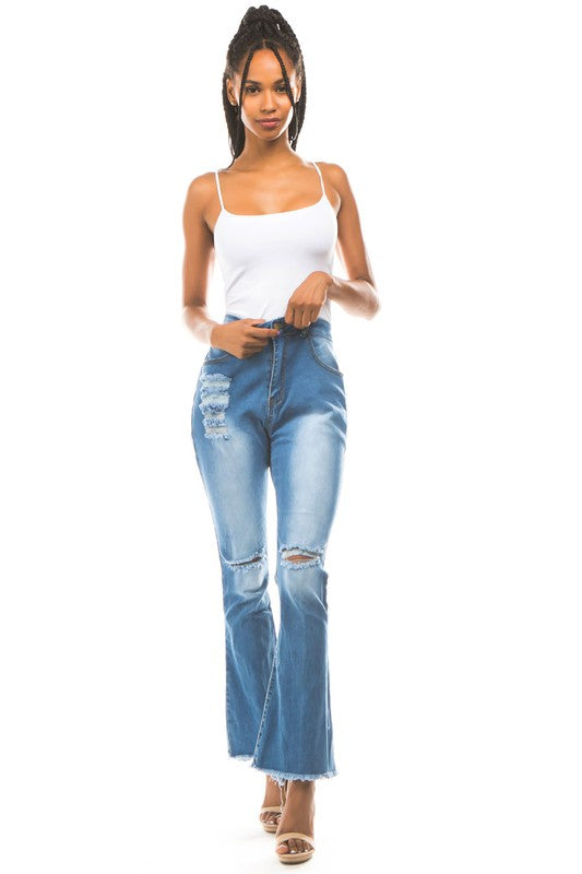 DENIM JEANS MULTI CUT-Teresa&#39;s Fashionista LLC