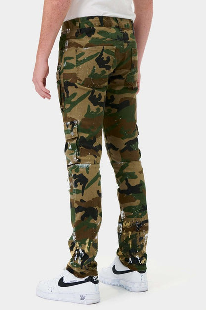 CAMO MULTI CARGO SLIM STRAIGHT PANTS-Teresa&#39;s Fashionista LLC