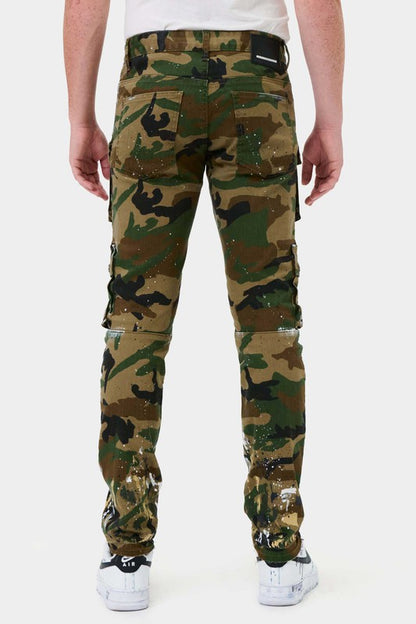 CAMO MULTI CARGO SLIM STRAIGHT PANTS-Teresa&#39;s Fashionista LLC