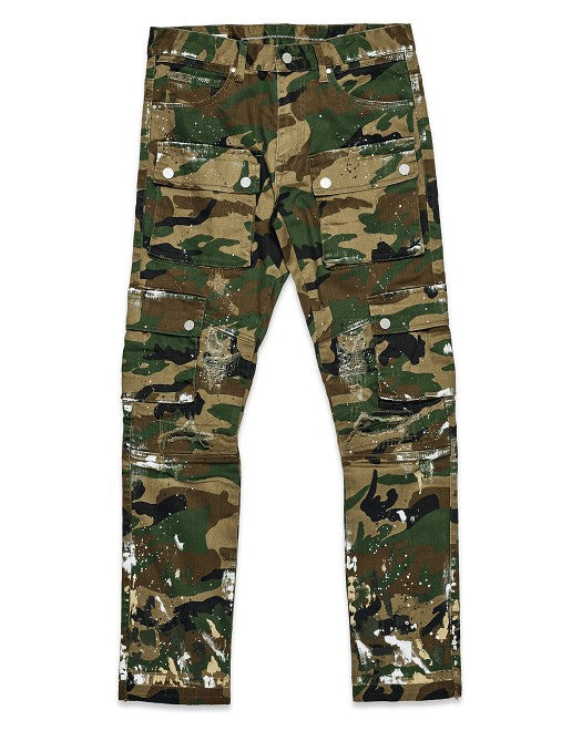 CAMO MULTI CARGO SLIM STRAIGHT PANTS-Teresa&#39;s Fashionista LLC