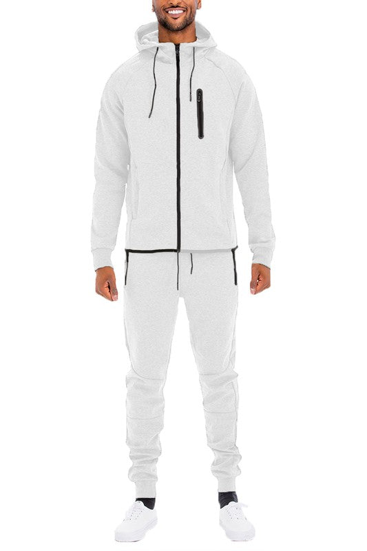 Mens Full Zip Sweat Pant Sweat Set-Teresa&#39;s Fashionista LLC