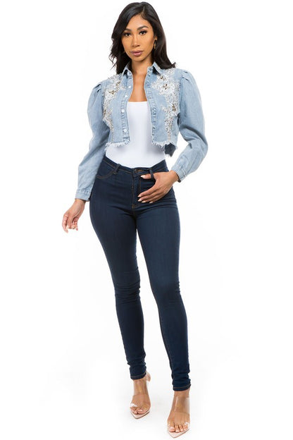 SEXY DENIM JACKET-Teresa&#39;s Fashionista LLC