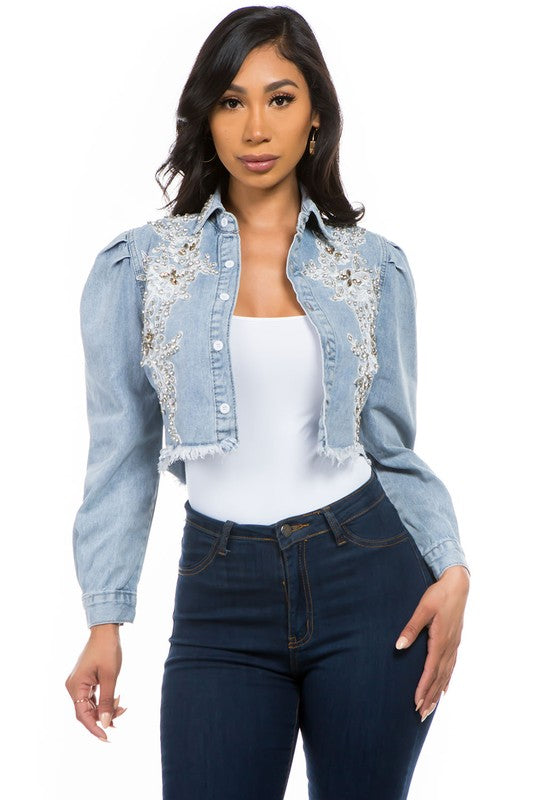 SEXY DENIM JACKET-Teresa&#39;s Fashionista LLC