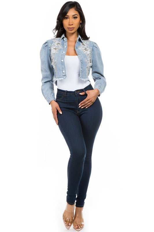 SEXY DENIM JACKET-Teresa&#39;s Fashionista LLC