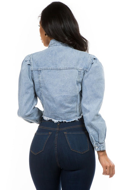 SEXY DENIM JACKET-Teresa&#39;s Fashionista LLC