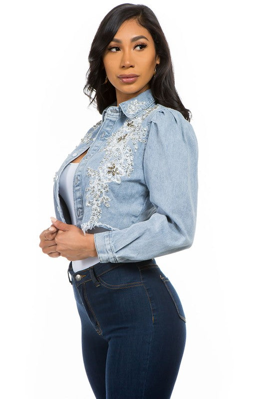 SEXY DENIM JACKET-Teresa&#39;s Fashionista LLC