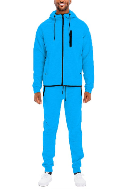 Mens Full Zip Sweat Pant Sweat Set-Teresa&#39;s Fashionista LLC