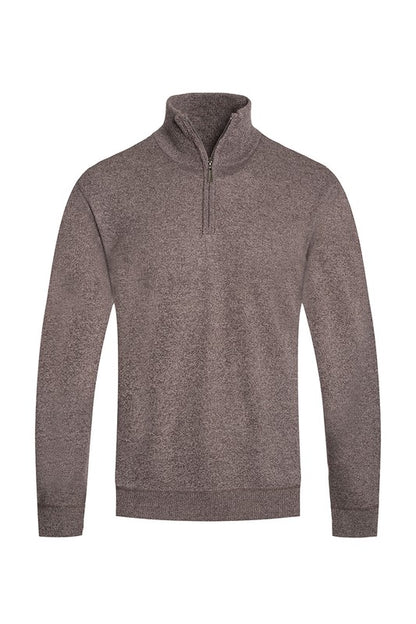 Weiv Mens Knit Quarter Zip Sweater-Teresa&#39;s Fashionista LLC