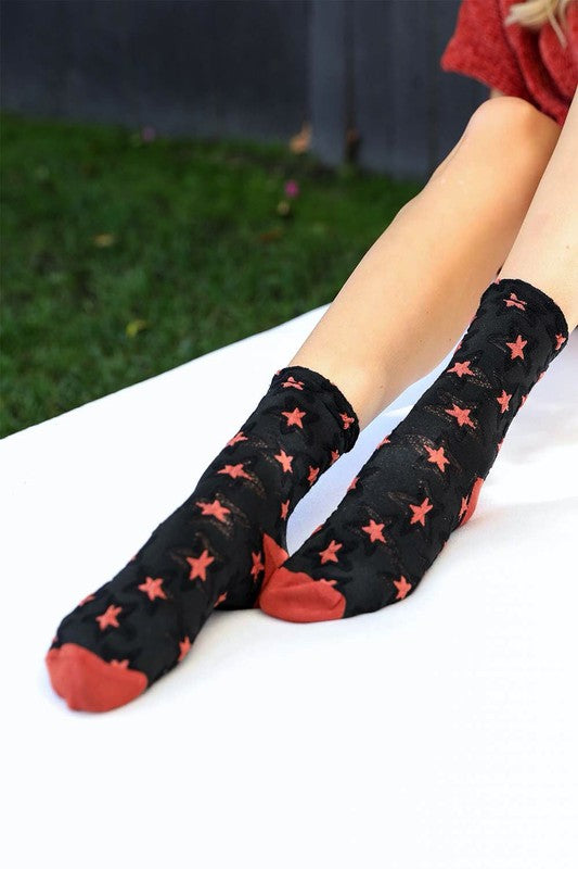 Star Design Socks-Teresa&#39;s Fashionista LLC