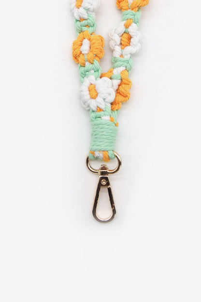 Assorted 4-Piece Macrame Flower Keychain-Teresa&#39;s Fashionista LLC