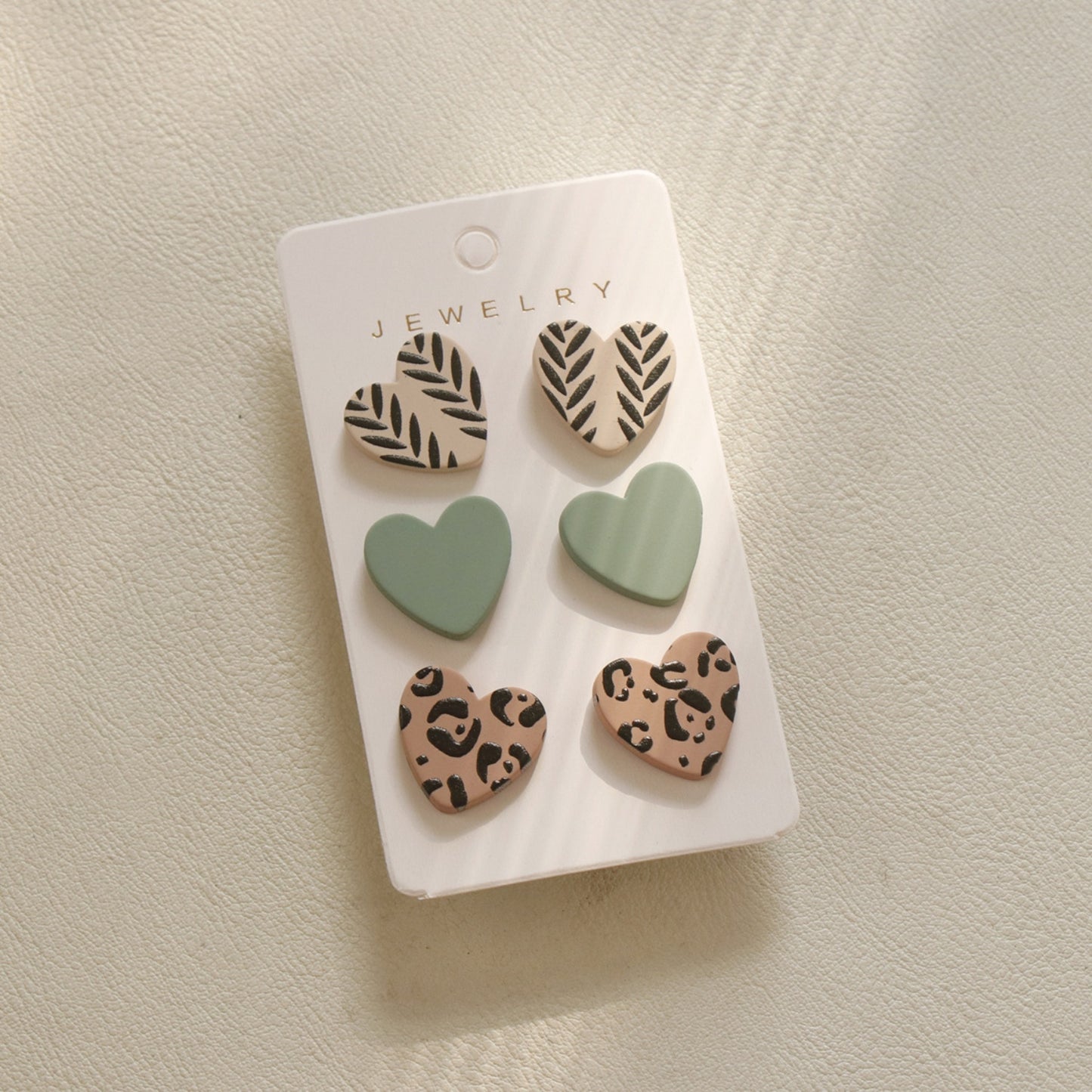 3 Piece Acrylic Heart Stud Earrings-Teresa&#39;s Fashionista LLC