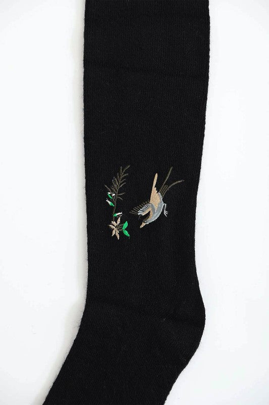 Hummingbird Wool Knee High Socks-Teresa&#39;s Fashionista LLC