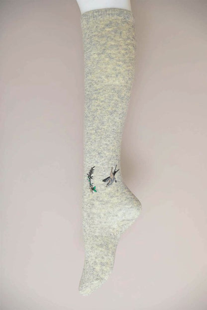 Hummingbird Wool Knee High Socks-Teresa&#39;s Fashionista LLC