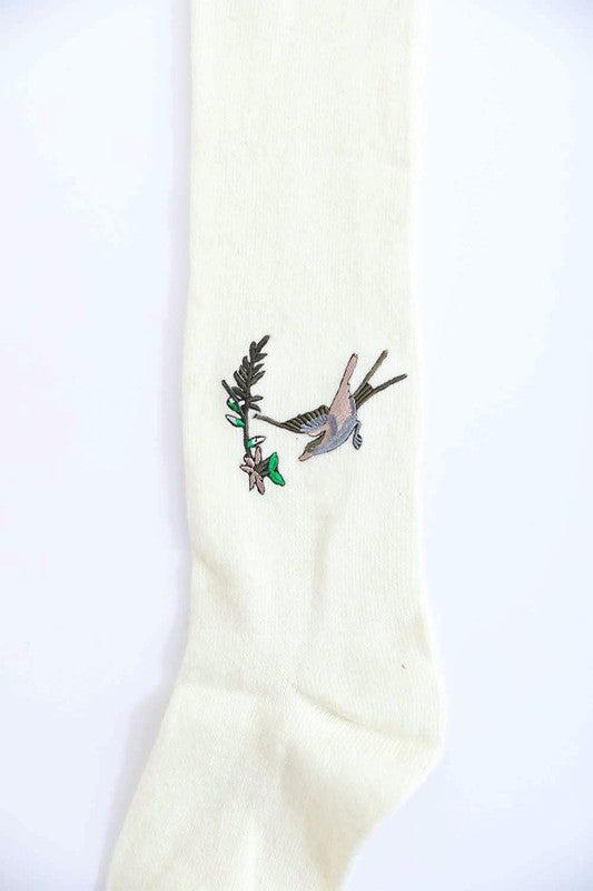 Hummingbird Wool Knee High Socks-Teresa&#39;s Fashionista LLC