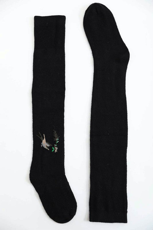 Hummingbird Wool Knee High Socks-Teresa&#39;s Fashionista LLC