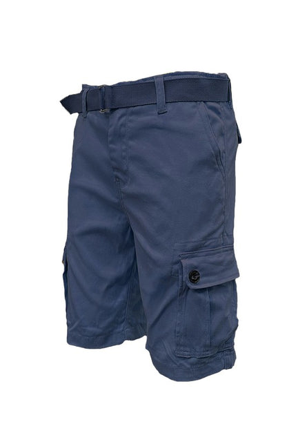 Weiv Mens Belted Cargo Shorts with Belt-Teresa&#39;s Fashionista LLC