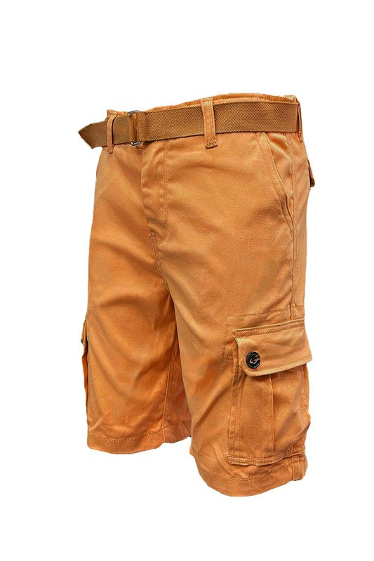 Weiv Mens Belted Cargo Shorts with Belt-Teresa&#39;s Fashionista LLC