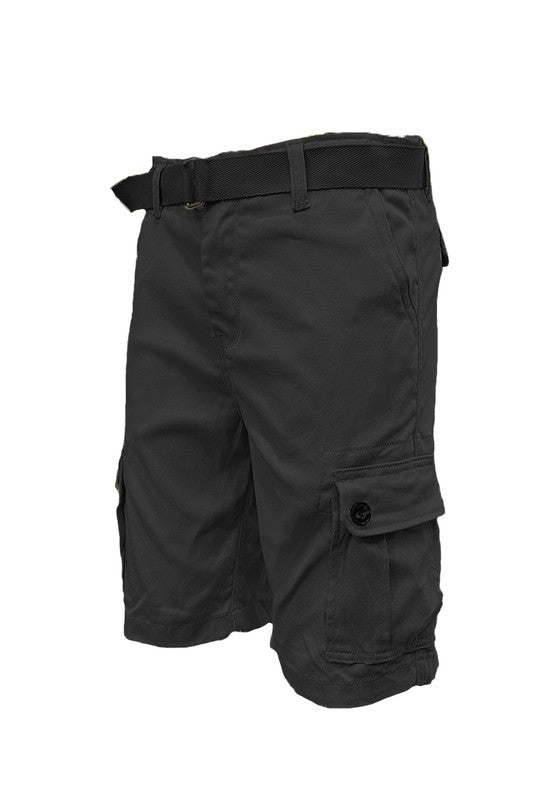 Weiv Mens Belted Cargo Shorts with Belt-Teresa&#39;s Fashionista LLC