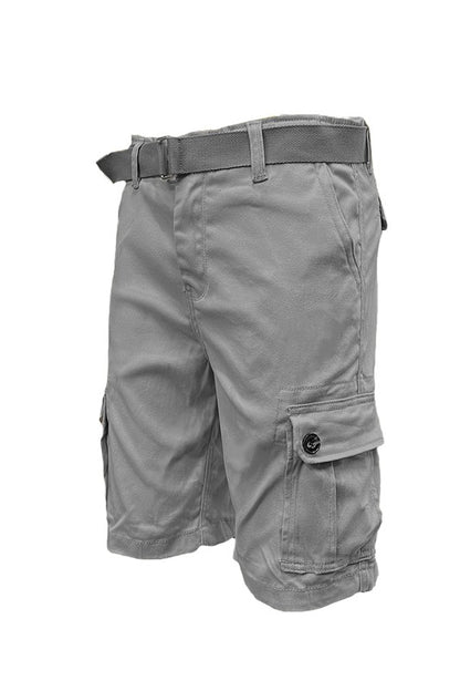 Weiv Mens Belted Cargo Shorts with Belt-Teresa&#39;s Fashionista LLC