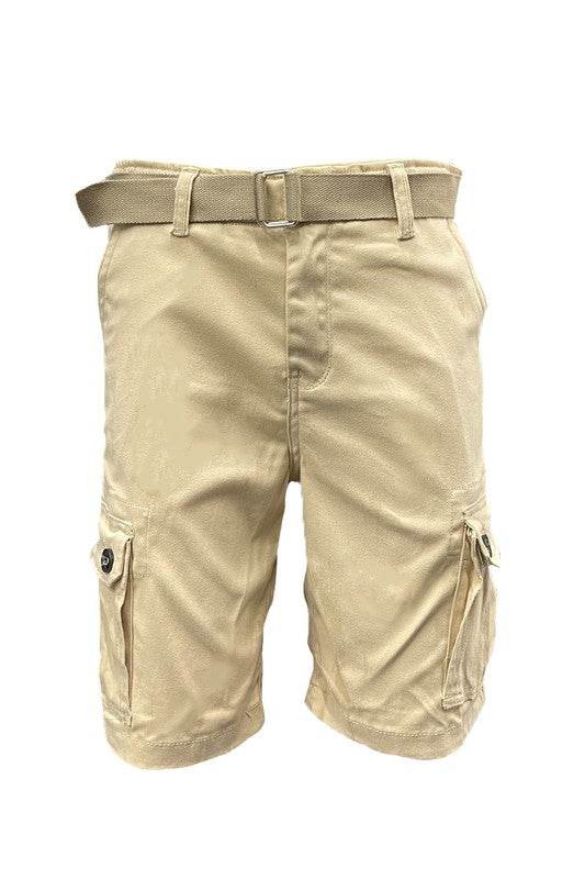 Weiv Mens Belted Cargo Shorts with Belt-Teresa&#39;s Fashionista LLC