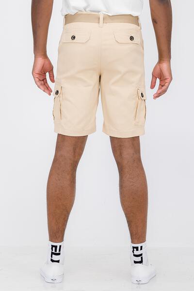 Weiv Mens Belted Cargo Shorts with Belt-Teresa&#39;s Fashionista LLC