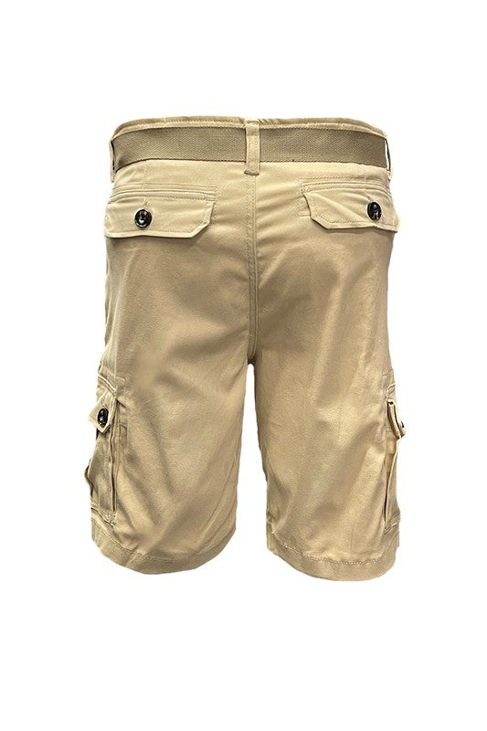 Weiv Mens Belted Cargo Shorts with Belt-Teresa&#39;s Fashionista LLC