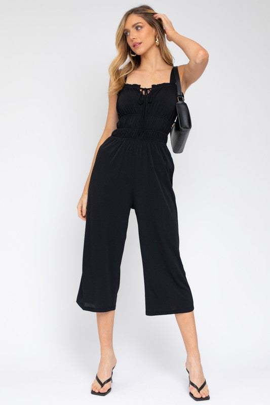 Sleeveless Drawstring Cropped Jumpsuit-Teresa&#39;s Fashionista LLC