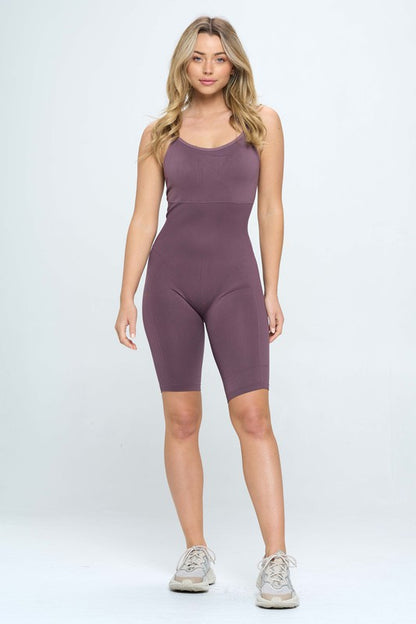 Seamless Rib Romper Jumpsuit Set-Teresa&#39;s Fashionista LLC