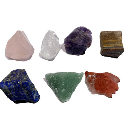 Wholesale Amazon Cross-border Seven Chakra Natural Crystal Rough Stone Ornament Seven Color Healing Stone Yoga Meditation Energy Stone-Teresa&#39;s Fashionista LLC