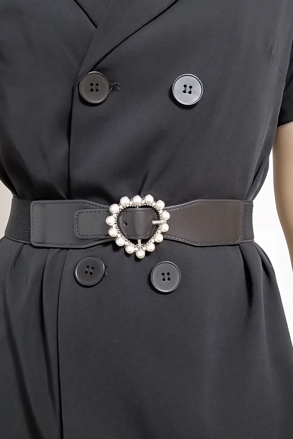 Pearl Heart Buckle Elastic Belt-Teresa&#39;s Fashionista LLC