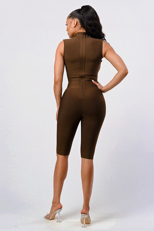 Criss Cross Sexy Bandage Romper-Teresa&#39;s Fashionista LLC