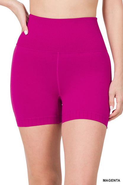 Seamless High Waisted Shorts-Teresa&#39;s Fashionista LLC