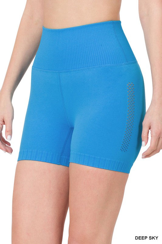 Seamless High Waisted Shorts-Teresa&#39;s Fashionista LLC