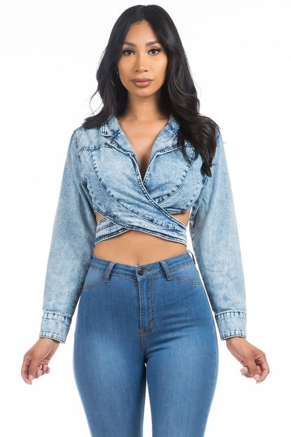 SEXY DENIM JACKET-Teresa&#39;s Fashionista LLC