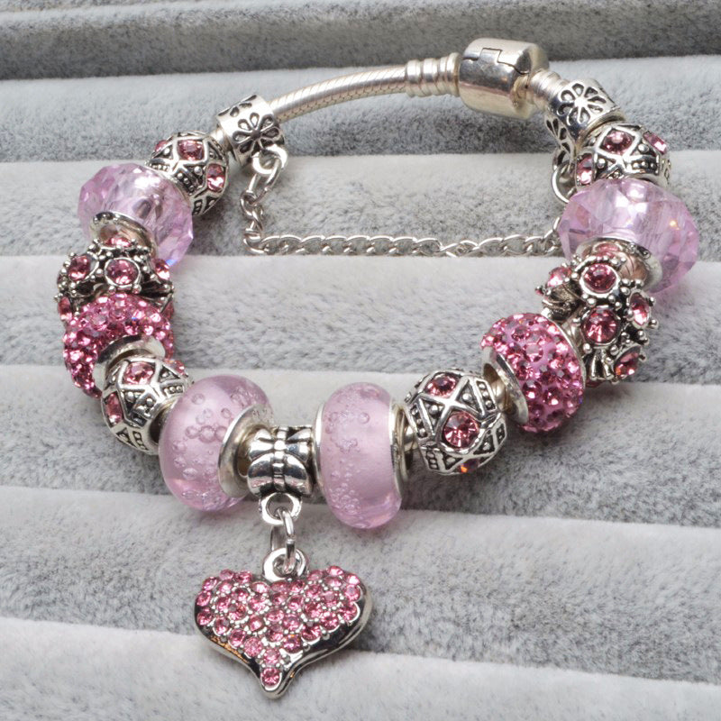 Female crystal ladies pink bracelet-Teresa&#39;s Fashionista LLC