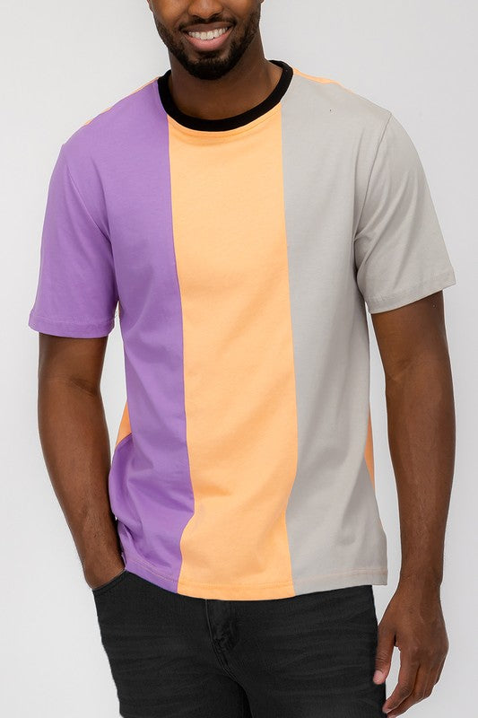 Weiv Mens Color Block T Shirt-Teresa&#39;s Fashionista LLC