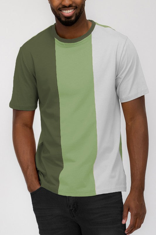 Weiv Mens Color Block T Shirt-Teresa&#39;s Fashionista LLC