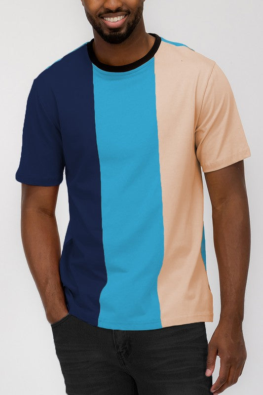 Weiv Mens Color Block T Shirt-Teresa&#39;s Fashionista LLC