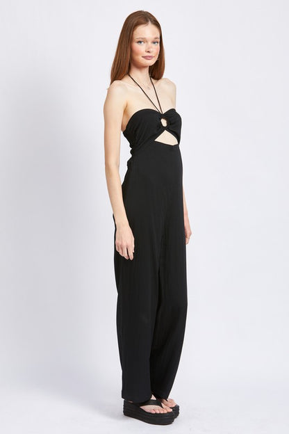 BANDEAU HALTER NECK JUMPSUIT-Teresa&#39;s Fashionista LLC