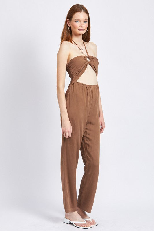 BANDEAU HALTER NECK JUMPSUIT-Teresa&#39;s Fashionista LLC