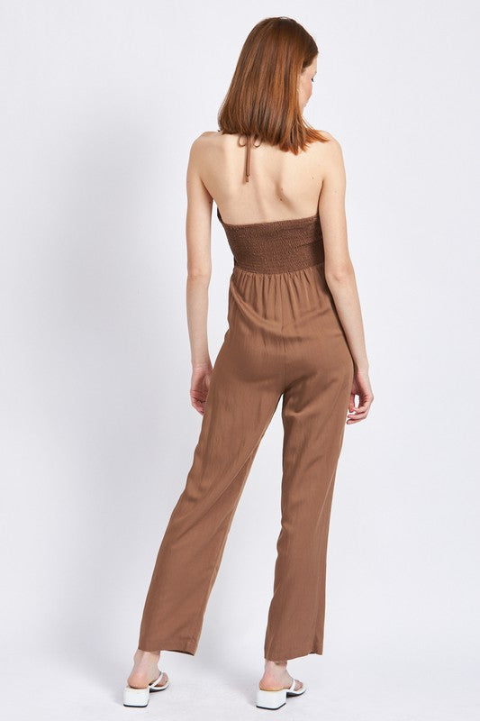 BANDEAU HALTER NECK JUMPSUIT-Teresa&#39;s Fashionista LLC