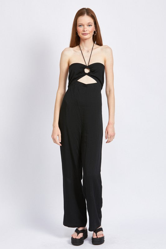 BANDEAU HALTER NECK JUMPSUIT-Teresa&#39;s Fashionista LLC