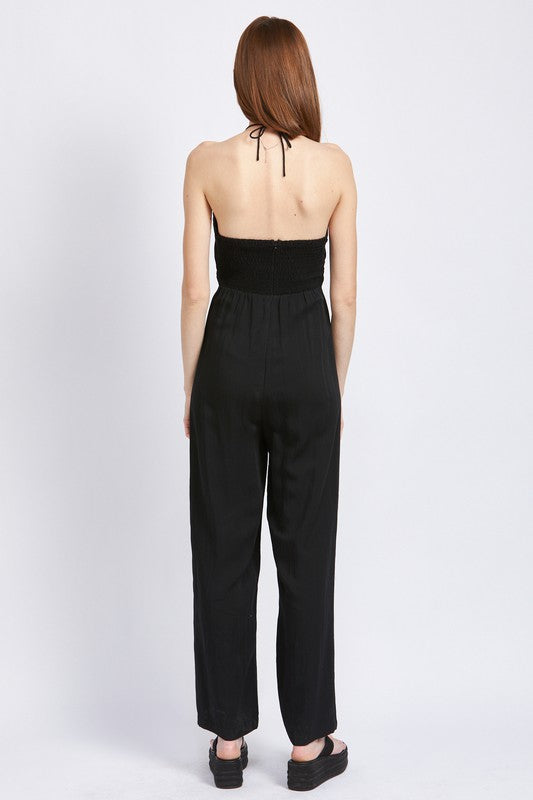 BANDEAU HALTER NECK JUMPSUIT-Teresa&#39;s Fashionista LLC