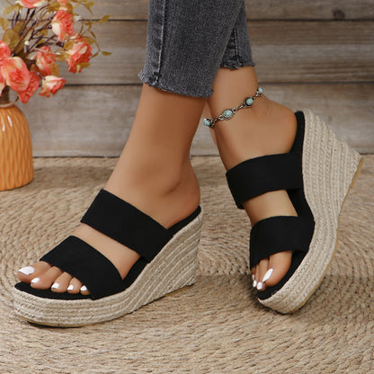 Open Toe Platform Wedge Sandals-Teresa&#39;s Fashionista LLC