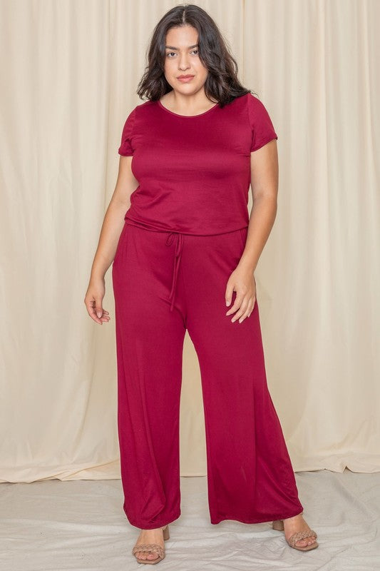 Short Sleeve Jumpsuit W/Pocket-Teresa&#39;s Fashionista LLC