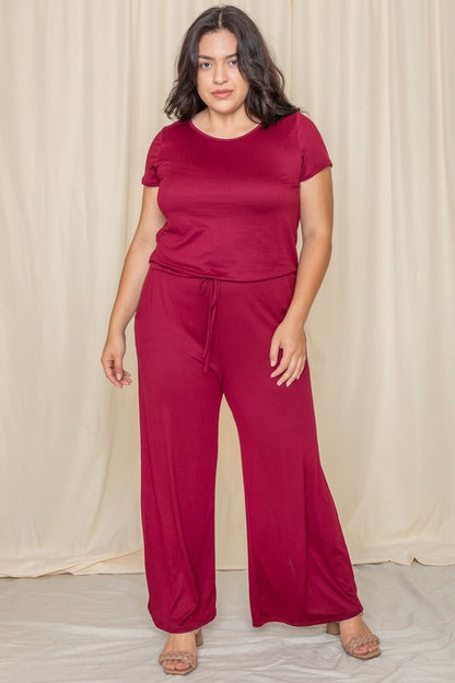 Short Sleeve Jumpsuit W/Pocket-Teresa&#39;s Fashionista LLC