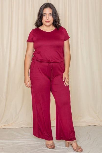 Short Sleeve Jumpsuit W/Pocket-Teresa&#39;s Fashionista LLC