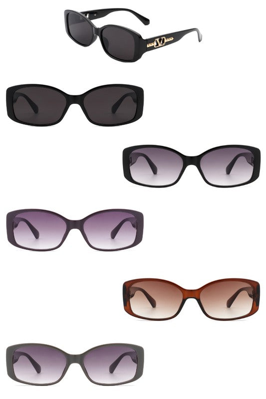 Rectangular Narrow Fashion Square Sunglasses-Teresa&#39;s Fashionista LLC