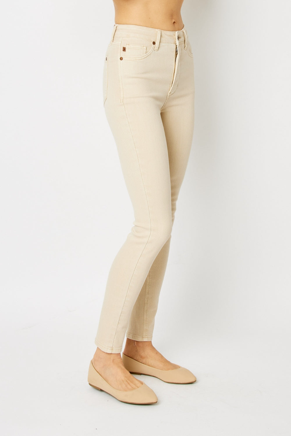 Judy Blue Full Size Garment Dyed Tummy Control Skinny Jeans-Teresa&#39;s Fashionista LLC