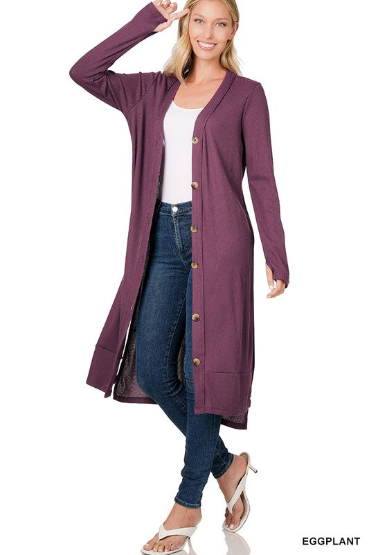 Ribbed Long Cardigan-Teresa&#39;s Fashionista LLC